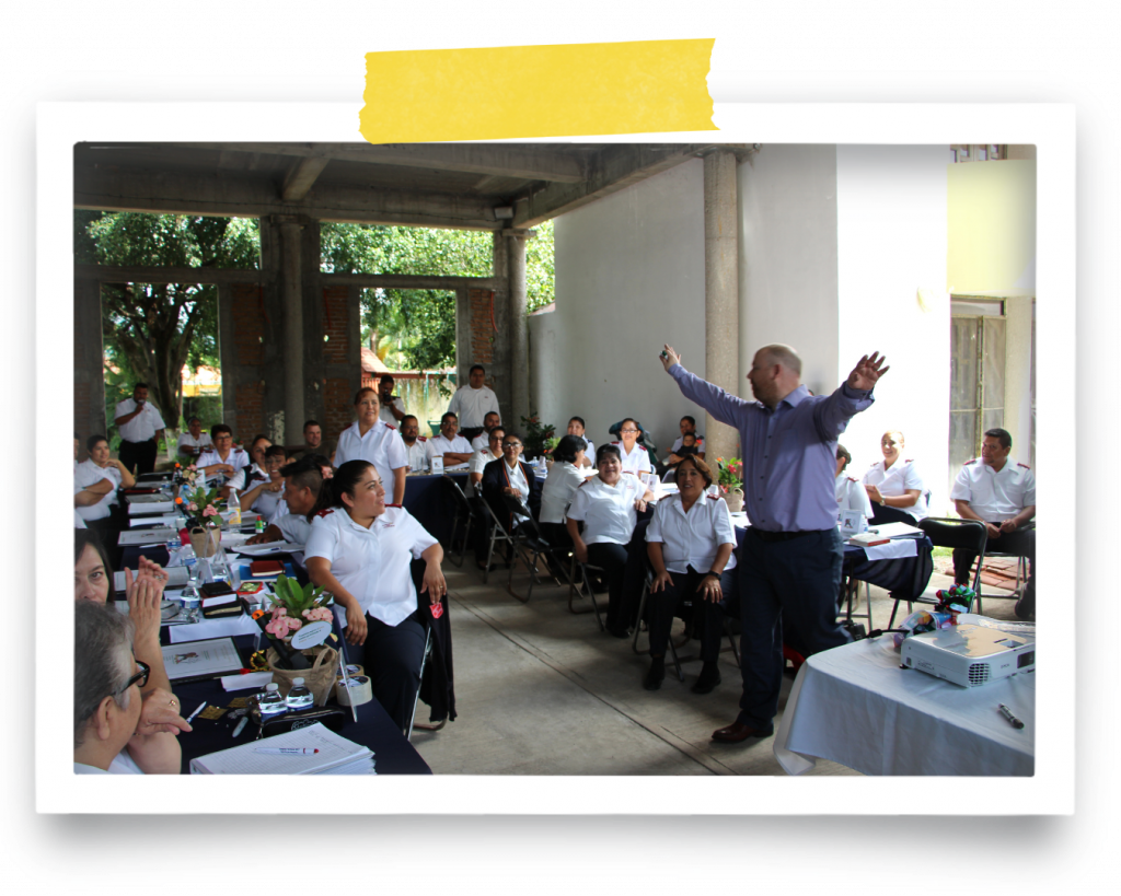 An action shot of our CEO, Dan, training a group in Mexico. 