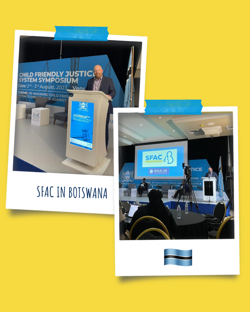 Two photos of our CEO, Dan, speaking at the UNICEF conference in Botswana